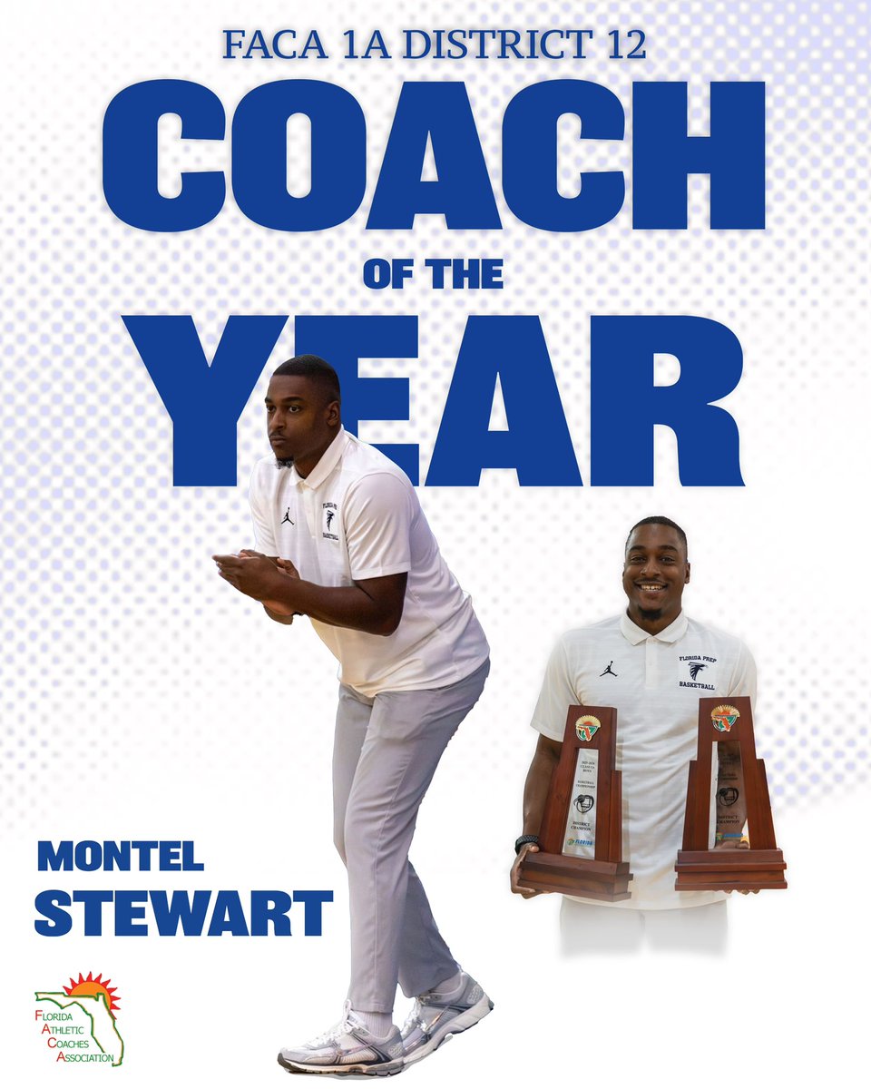 montel_stewart's tweet photo. Blessed to be named FACA District 12 1A Coach of the Year for the second year in a row. All glory to God. This honor belongs just as much to my coaching staff and our players who put in the work every single day.

In just two seasons, we’ve built a 29–16 record, earned back-to-back District Championships, and produced back-to-back 1A Players of the Year.

This is only the beginning.

#GoFalcons