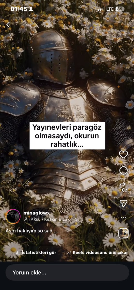İnstama asırı haklı oldupum bi rells attım so sad