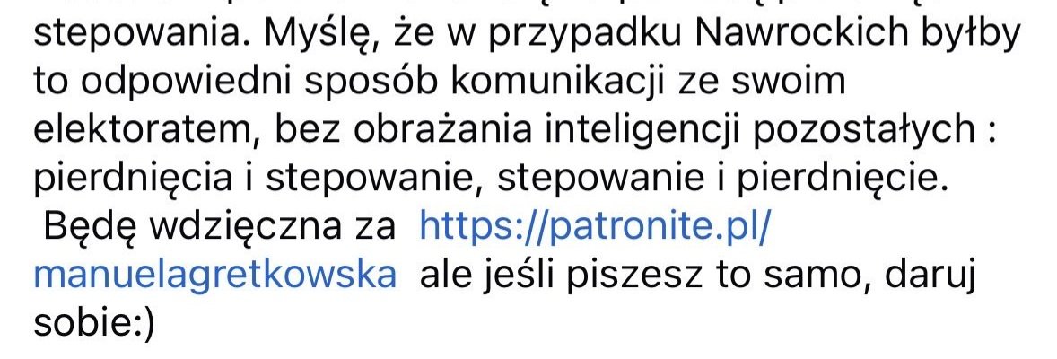 "Chcesz jeszcze więcej wysrywów, wpłać pinionżka" -  #Gretkowska