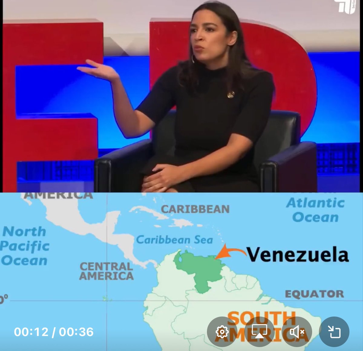 Texagchick's tweet image. There are a bunch of people in Europe wondering how bad our educational system is in America right now. 

You didn't even know Venezuela is above the Equator.🤡🌎