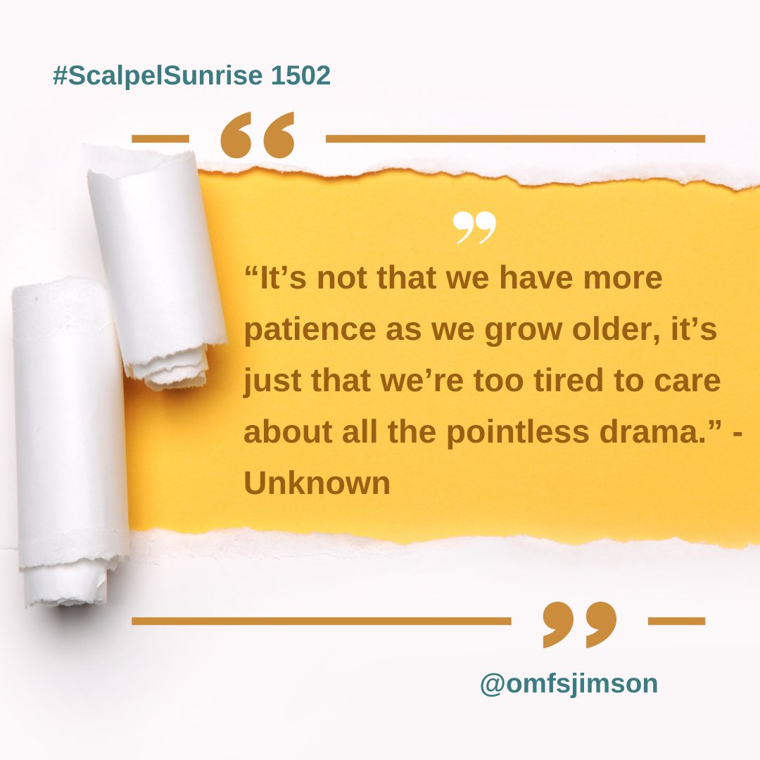 omfsjimson's tweet photo. “It’s not that we have more patience as we grow older, it’s just that we’re too tired to care about all the pointless drama.” - Unknown 

The older we get, the less energy we waste on nonsense. Drama? Gossip? Petty fights? Not worth.

We choose peace, focus, and what actually moves ahead.

#ScalpelSunrise #MindsetMastery #Wisdom #Resilience #ProtectYourPeace #PersonalGrowth #dailywisdom #TFTD @SeffSaid