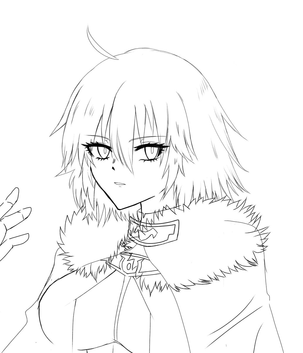 描き足したり描き直したりして迷走しまくって約1ヶ月くらい封印されてた邪ンヌ絵がこちら☆