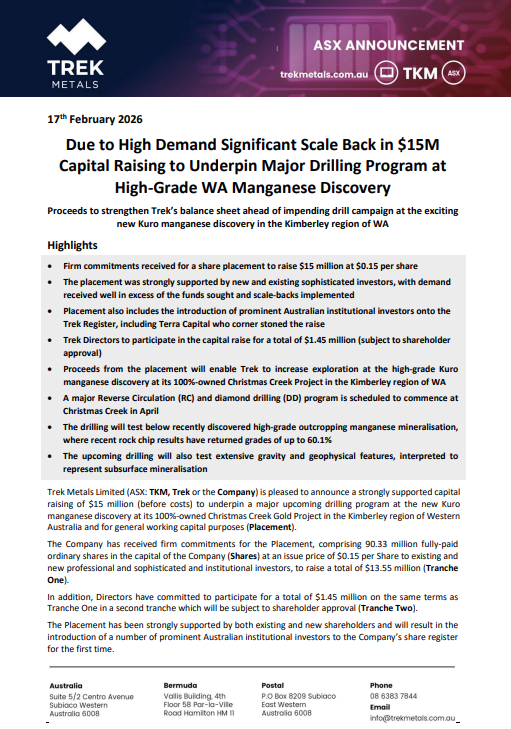 Trek Metals Ltd tweet media