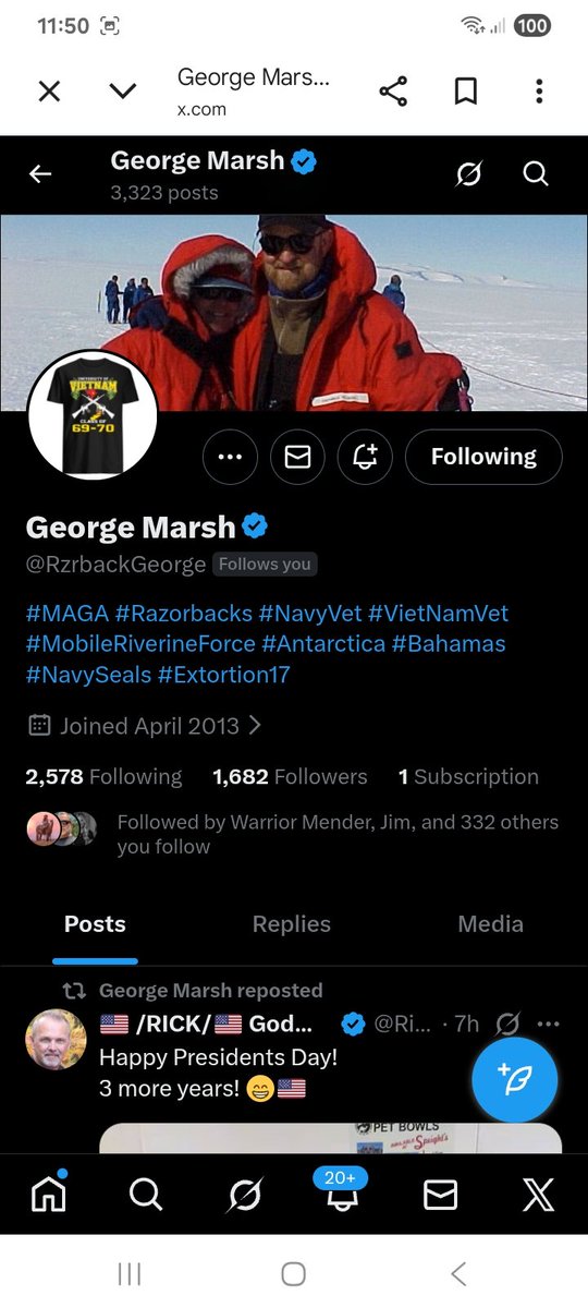 This Navy Veteran is looking for new connections 
<a href="/RzrbackGeorge/">George Marsh</a> 
F&amp;R
💪🫶💯🇺🇸