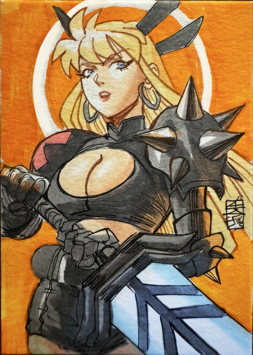 Xmen Magik full color sketch card
Ink and markers on card size Bristol 

#xmen #magik #MarvelTokon #TradingCards
