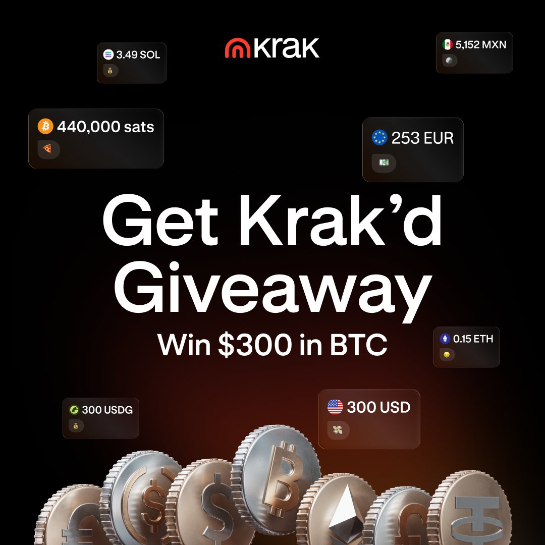 Ready to Get Krak’d? 💰

This week, we’re giving 2 winners $300 in BTC each.

1️⃣ Follow <a href="/Krak/">Krak</a>
2️⃣ Repost this post
3️⃣ Request $300 BTC from <a href="/Krak/">Krak</a> in the app

To request 👉 m.krak.app/Qq7r/eiab8qav 
#KrakPotGiveaway