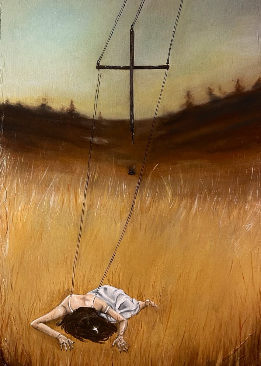 “I Met You Underneath The Powerlines, and I Started To Cry” 2026, oil on wood

My painting inspired by Ethel Cain