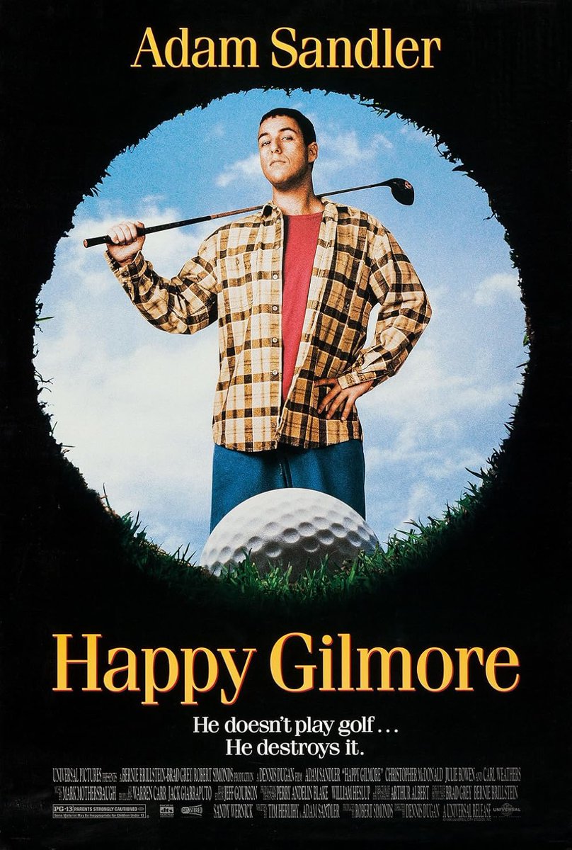 Hoy es un día de celebrar, un día de fiesta ya que Un día como hoy, pero de 1996, se estrenaba la cinta Happy Gilmore, ¡30 años ya! te amo Adam Sandler 🫶🏻