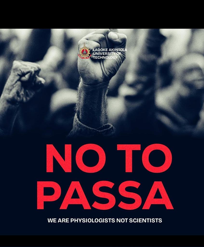 OlaGlitz_TVO's tweet photo. We are physiologists not scientists

#protest #LAUTECH #saynotopassa #physiologyandanatomy https://t.co/Tkk0yK8bfp