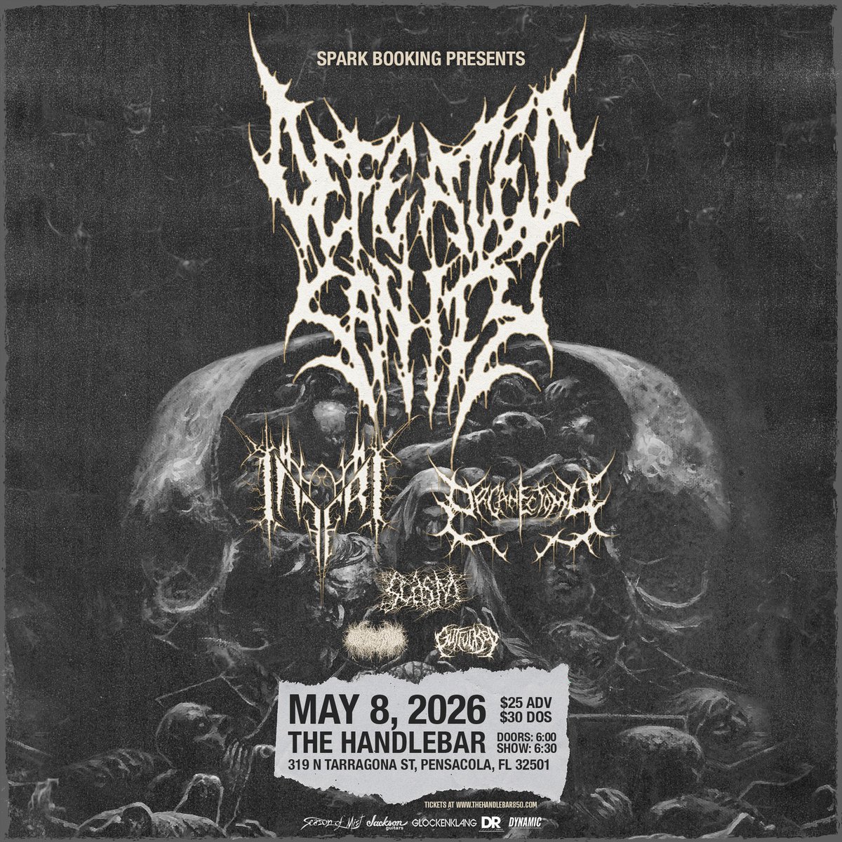 oinkliteration's tweet photo. UPDATED LINEUP‼️

SPARK BOOKING PRESENTS:
FRIDAY, MAY 8TH-

@defeated_sanity_official (Germany)
@organectomy (New Zealand)
@inferi_official
@scasm.nj
@oinkliteration
@gutfuckedfldm

@thehandlebar850
(Pensacola, FL)

All Ages
6PM
$25 Adv/$30 Doors

Tickets on sale now!! 🐷 https://t.co/GrbTeJgIQ4