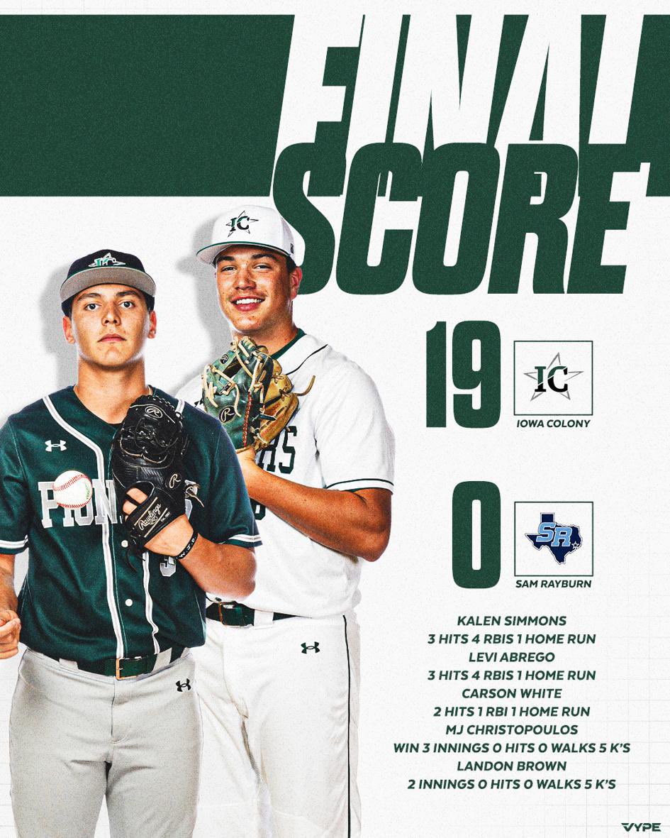 Iowa Colony Baseball tweet media