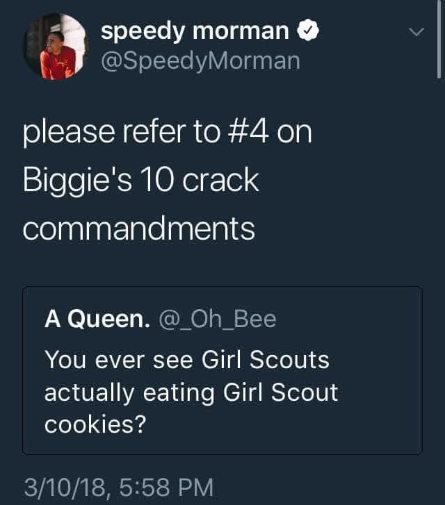 Lizzs_Lockeroom's tweet image. It's Girl Scout Cookies time &amp;amp; this still cracks me up 😂😂