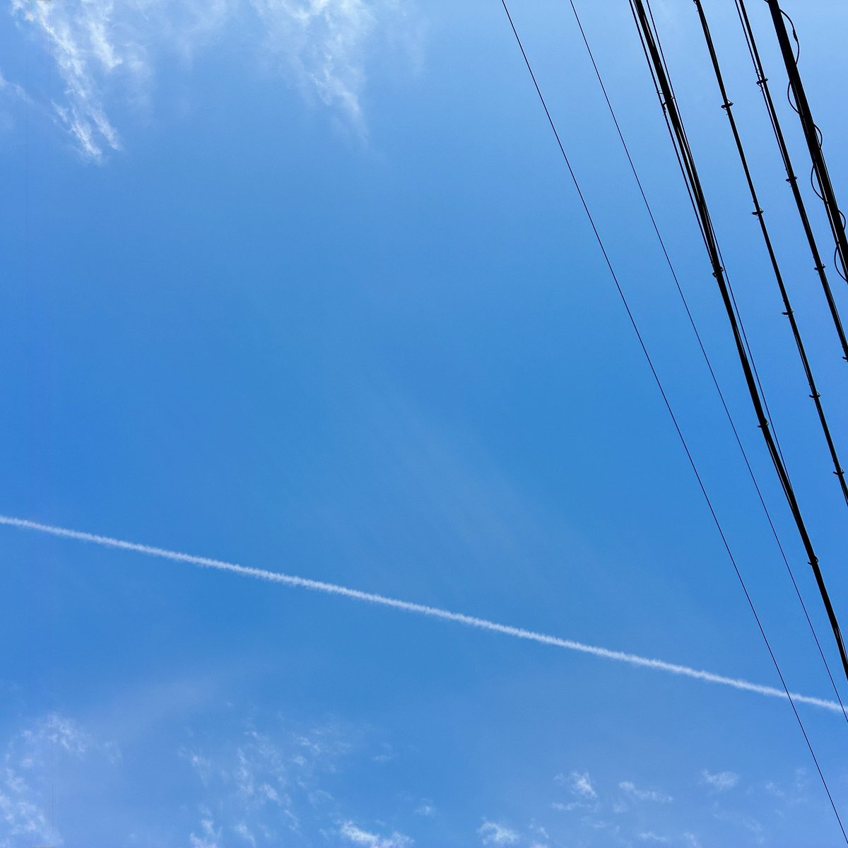 RT @nagimap94: 青空に飛行機雲がくっきり✈️ ずっと眺めていたくなり