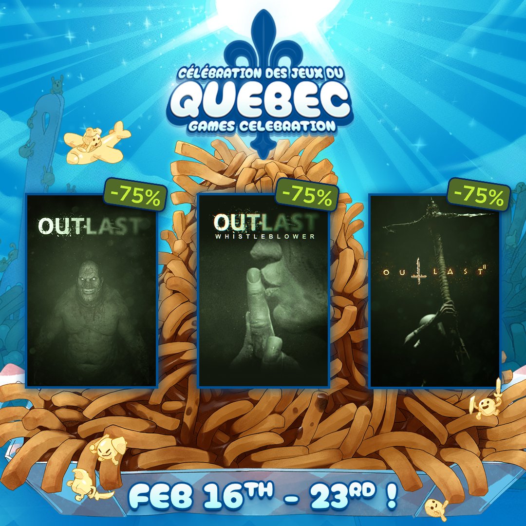 The <a href="/Steam/">Steam</a> #QuebecGamesCelebration 2026 has officially begun and you can grab all #Outlast games on sale until Feb 23rd at 1pm ET! 💙 
Visit the sale page and take some time to discover the great games made in our province!  store.steampowered.com/sale/quebec2026

Thank you <a href="/IndieAsylumMTL/">The Indie Asylum</a> for