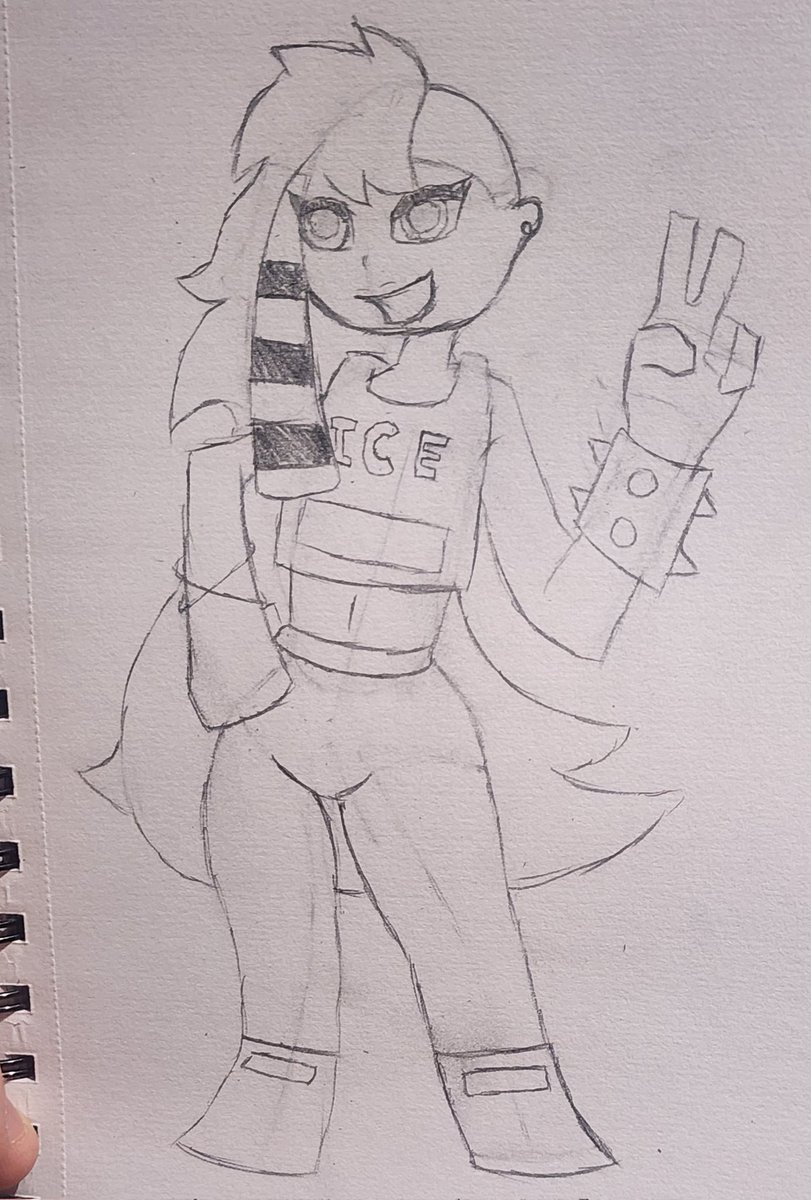 SperitB's tweet photo. @witvtuber I saw you wanted a Redesign so I doodled you as a Scene ICE Agent. https://t.co/ukHbMOr5iY