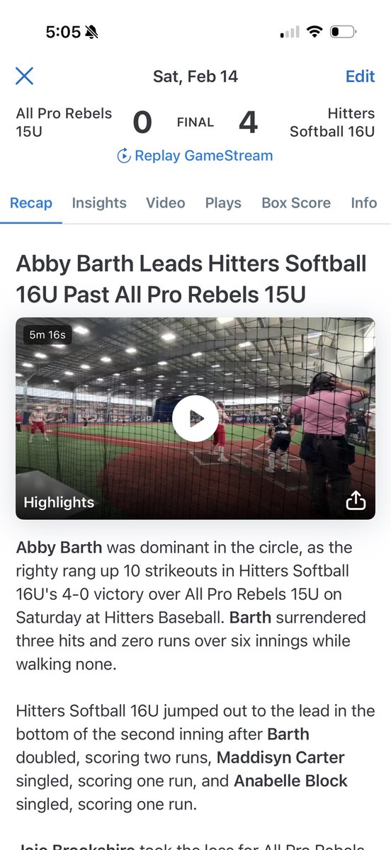 AbbyBarth07's tweet photo. Super proud of my team for finishing 2nd in our home tournament! I pitched and hit really well, pitching a complete game with an ERA: 0.00, 10 Strikeouts, and no walks! Here are some highlights down below.

@NCSA_Softball @NCSACoachDaily https://t.co/YccMMx4OWY