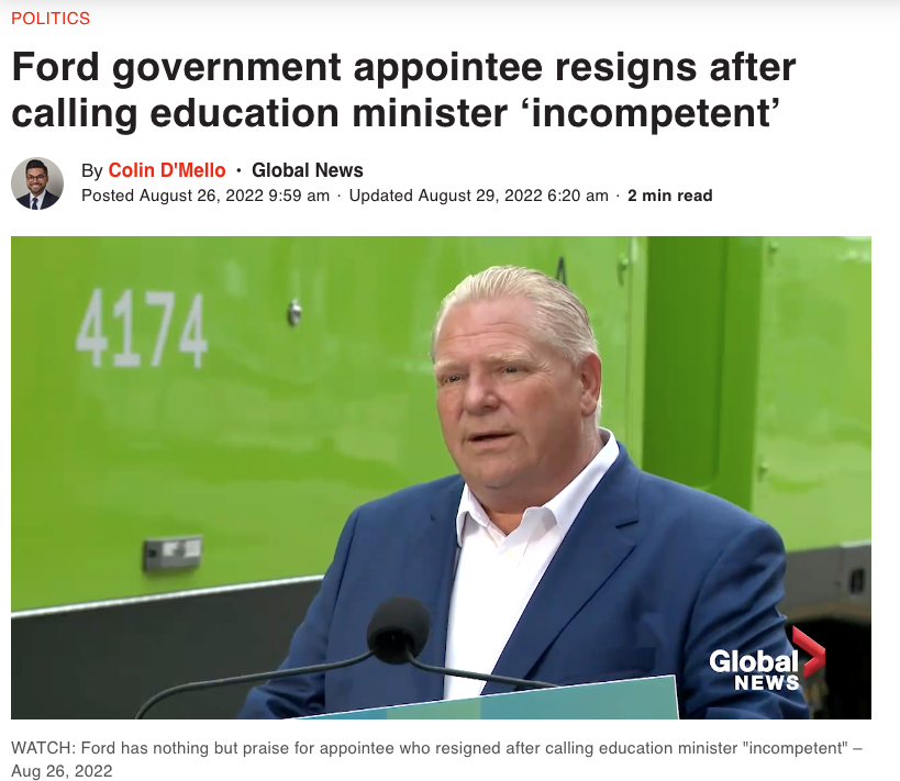 In 2022, Premier Doug Ford fired Jamil Jivani for criticizing a Minister. <a href="/CBCNews/">CBC News</a>