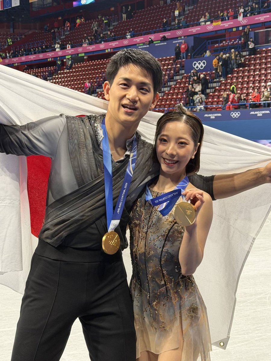 skatingjapan's tweet image. ミラノコルティナオリンピック
フィギュアスケート競技
ペア
#三浦璃来 &amp;amp; #木原龍一 組🥇金メダル
#長岡柚奈 &amp;amp; #森口澄士 組 19位
詳しい結果はこちら
isuresults.com/results/season…