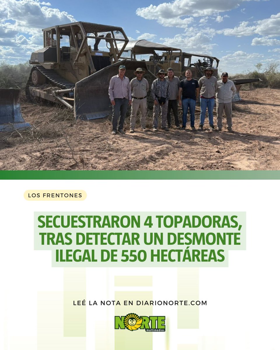Durante la inspección en el predio rural, las autoridades Ministerio de la Producción verificaron que el desmonte se habría realizado bajo la modalidad conocida como “topado con cadena”.

diarionorte.com/323723-secuest…