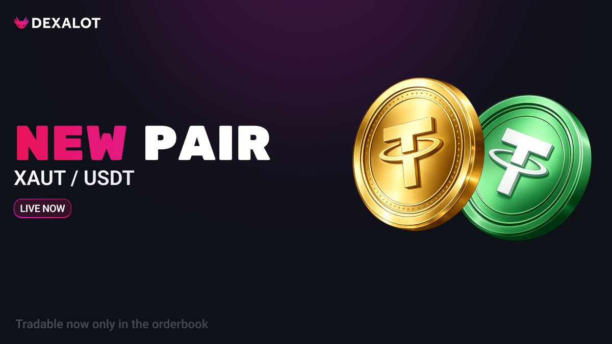 🟡 Now Live on Dexalot L1: @Tether Gold ( $XAUT )

Trade XAUT / USDT directly in the orderbooks.

• Available exclusively on Dexalot L1
• XAUT deposits &amp; withdrawals via Ethereum

Digital gold. Sub-second execution. Full precision.