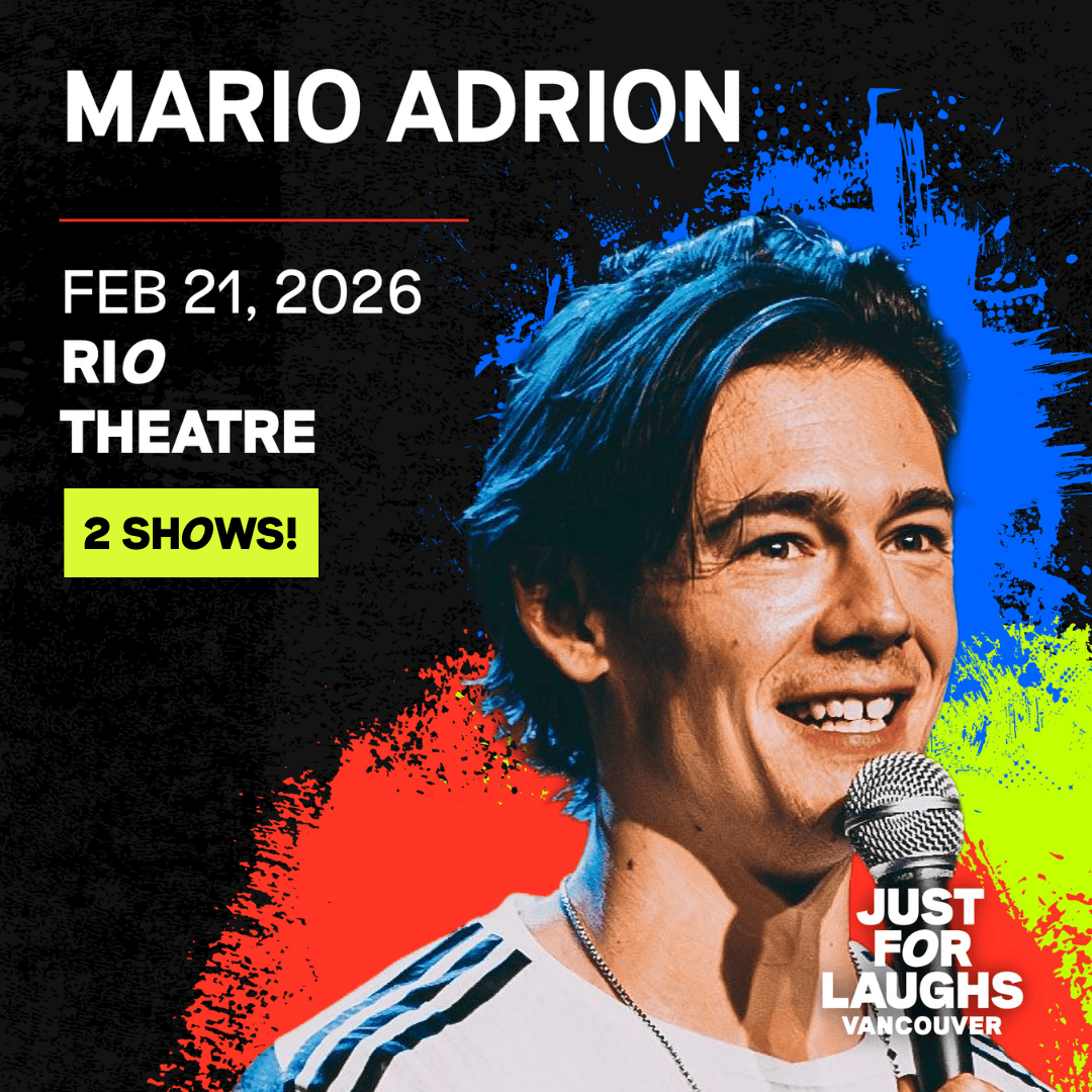 JFLVancouver's tweet image. Still time to get tickets to Mario Adrion's second show on Feb 21 at 9:30 PM! His first show sold out FAST, so don't miss this chance.

Tickets in bio.

#JustForLaughs #JFLVAN