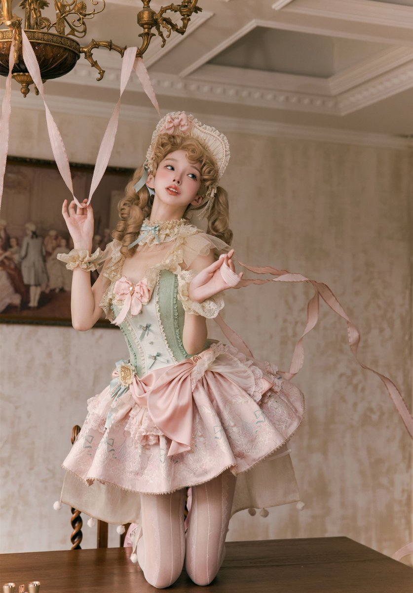 楽譜屋 フランス製ヴィンテージ ガーターコルセット ピンクベージュ