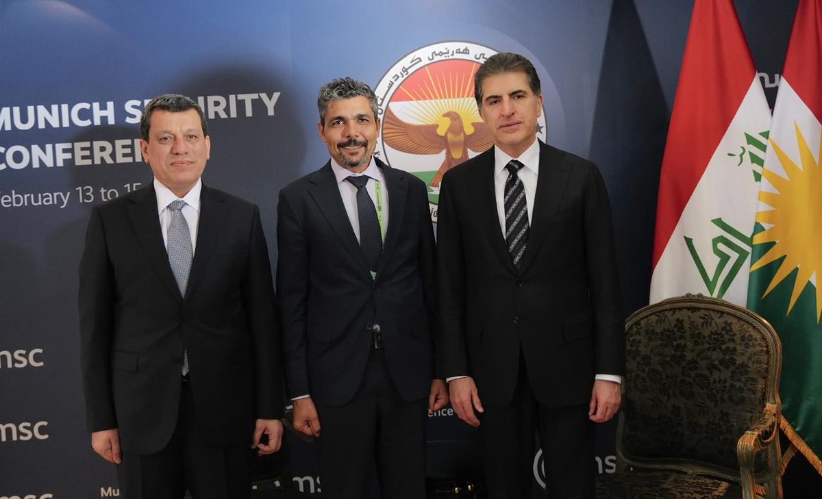 barzan_iso's tweet photo. Proud to have been in the room at the Munich Security Conference during the remarkable meeting between President Nechirvan Barzani @IKRPresident and Rojava leader  Mazloum Abdi — a moment symbolizing unity. https://t.co/xtg5FcR15b