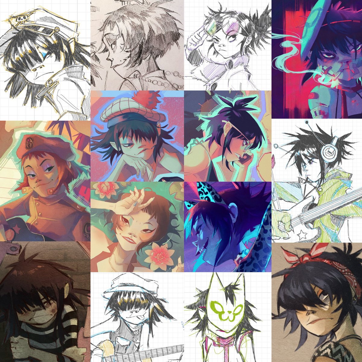 Some of my favorite Noodle I've drawn