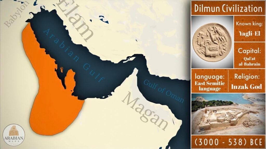 حضارة دلمون (٢٨٠٠ ق.م - ٣٢٣ ق.م) من أقدم حضارات المنطقة، نشأت شرق شبه الجزيرة العربية وتشمل المنطقة الشرقية من السعودية وجزيرة تاروت السعودية وجزيرة البحرين 🇸🇦🇧🇭

ذُكرت في النصوص السومرية والأكدية كبوابة الخلود ومركز تجارة عالمي يربط بلاد الرافدين، وادي السند، فارس، وشرق أفريقيا.