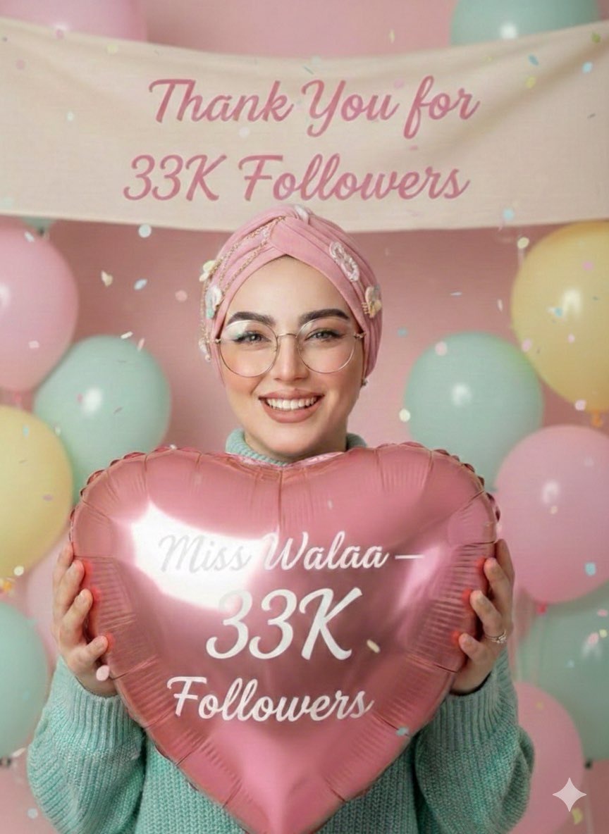 الحمد لله الذي تتم بنعمته الصالحات 🤍
بفضل الله أولاً، ثم دعمكم ومحبتكم، وصلت اليوم لـ33,000 متابع 🎉✨

مو مجرد رقم…
هذي رحلة فيها تعب واجتهاد، وأيام كثيرة كنت أستمد طاقتي من تشجيعكم وكلامكم الطيب 💕

شكرًا لكل شخص دعمني،
لكل تعليق جميل،
لكل رسالة محفزة،
ولكل واحد وثق فيني وفي
