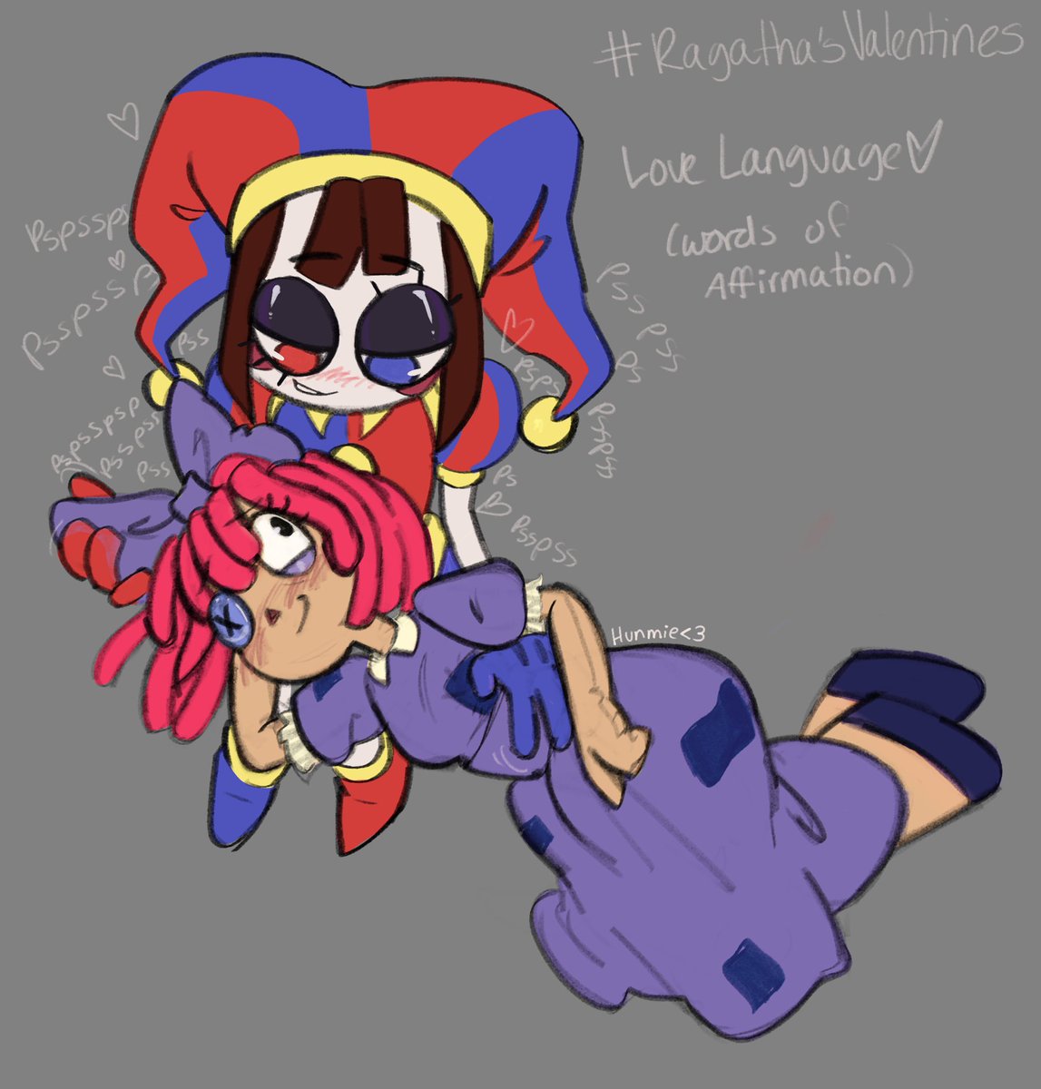 hunmie_art's tweet image. little doodle for #RagathasValentines day 3!! Love language💕 #TADC #RAGAPOM