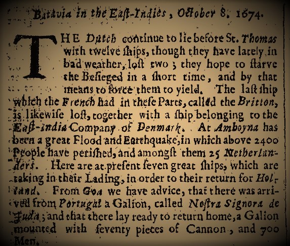 17 February 1674 11:00 UT
Massive M7.9 #earthquake and #tsunami devastated island of Ambon, Banda Sea, Indonesia, killing 2342 people. The tsunami might have been caused by submarine landslide. Many studies wrongly date it in 1675.
link.springer.com/article/10.100…
thegazette.co.uk
