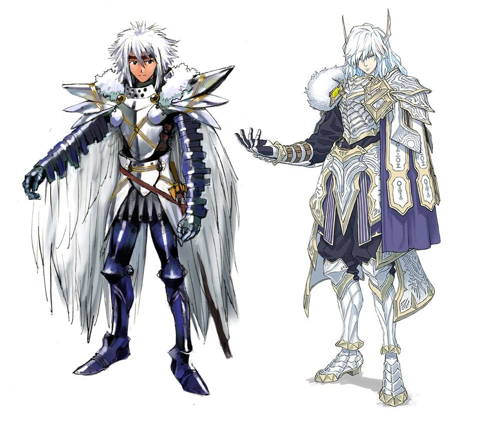 TwinRebirth's tweet image. Comparación del diseño clásico de #Balmung, con el nuevo visto en #hackZERO. 
El diseño original siempre nos ha encantado, pero el nuevo le da un aire oscuro al personaje que le queda muy bien. Ya no parece el "caballero de la luz". Podría incluso pasar por antagonista. #dothack