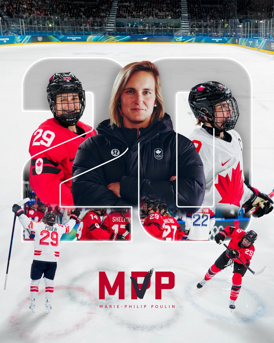 Marie-Philip Poulin has broken the record and is the all-time leading goal scorer in Olympic women’s hockey. 🏒

A true Canadian legend and a real MVP ❤️