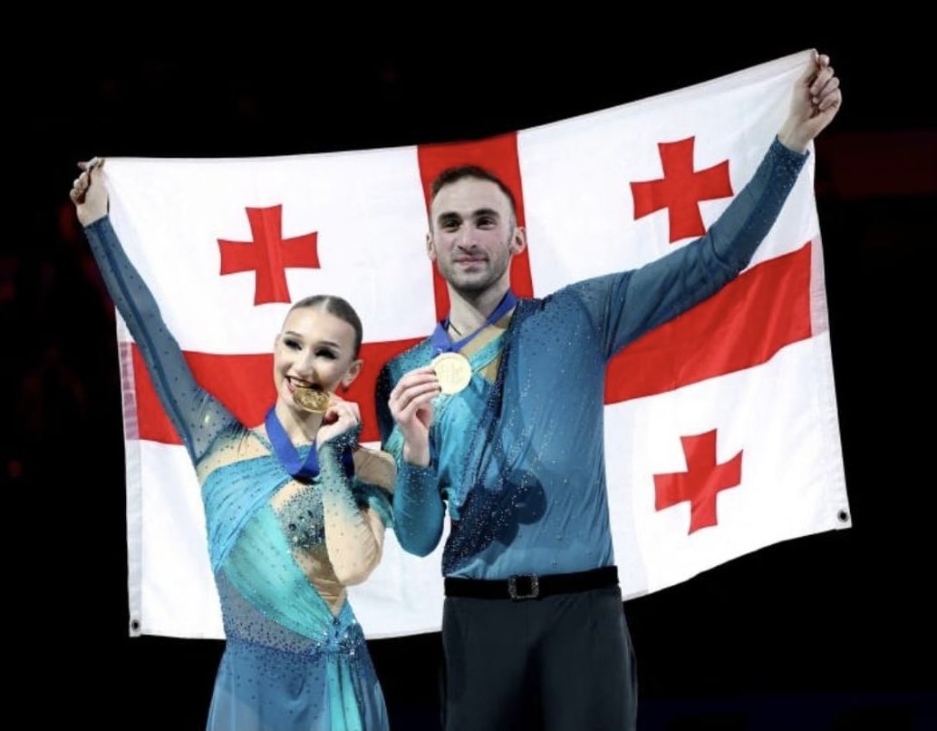 Historical Victory  for Georgian Ice skating, Luka Berulava &amp; Anastasia Metelkina for the first time win Silver🥈at #Olympics2026 for Georgia! 🇬🇪 #figureskating #MilanoCortinaOlympics2026