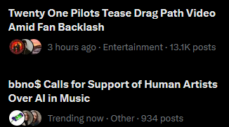 735gonerbirds's tweet photo. i know tops anti ai stance is the only thing they have going for them atp but bbno$ is always on the right side of shit, the and then theres Them who seem to be getting off on being ignorant https://t.co/8gGZ1QaMJu