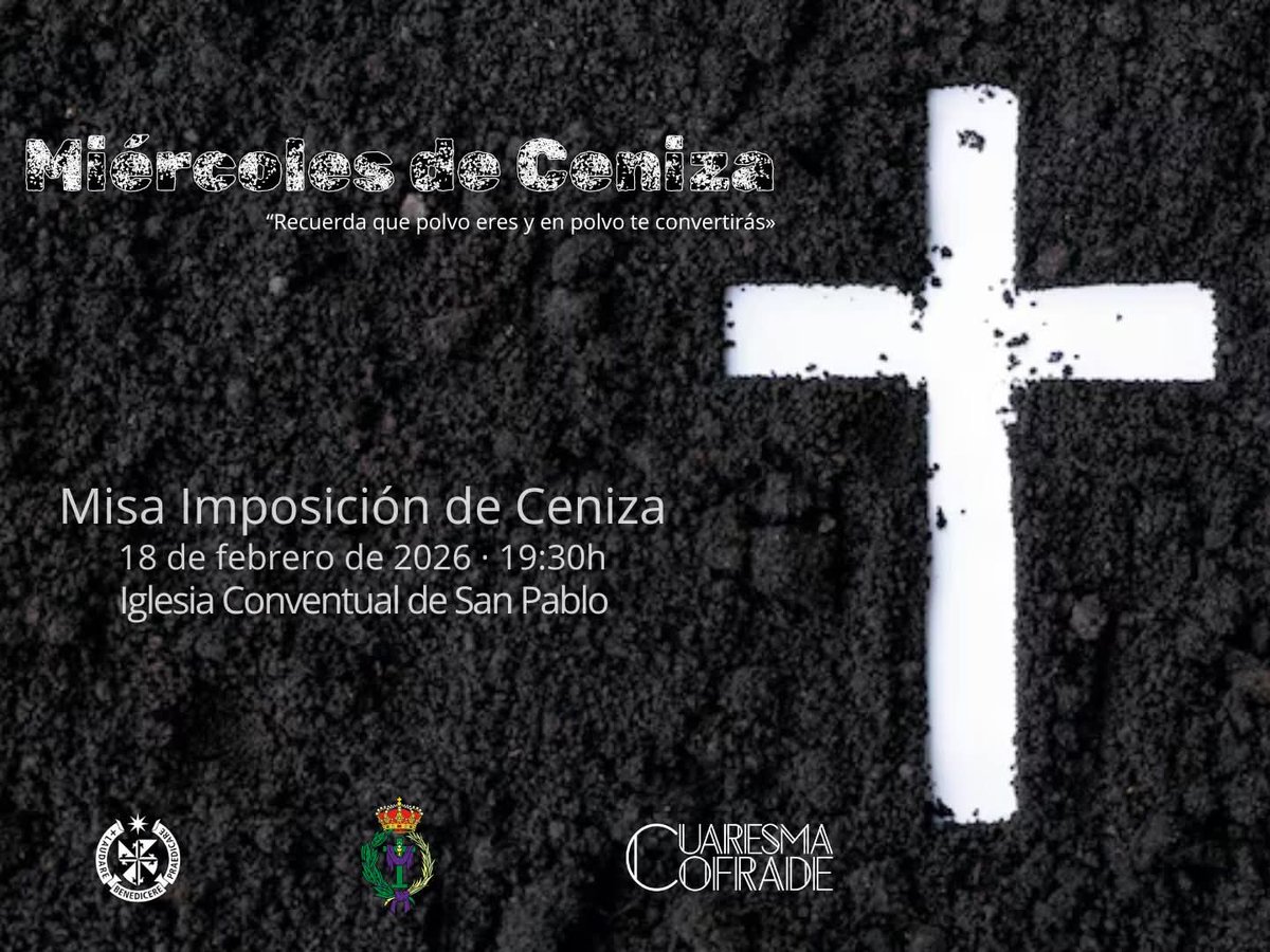 🟣 Misa de Imposición de la Ceniza

Este miércoles iniciamos juntos la Santa Cuaresma, un tiempo de conversión y preparación para la Pascua con la tradicional Misa de Imposición de Ceniza.

📅 18 de febrero
🕢 19:30h
📍 Iglesia San Pablo Palencia