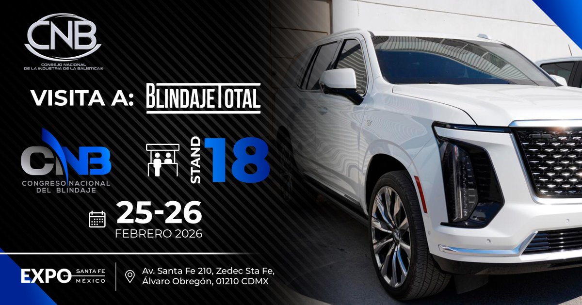Nuestra empresa asociada <a href="/blindajetotal/">Blindaje Total</a>  te invita a conocer sus soluciones integrales en la fabricación y venta de vehículos blindados, con los más altos estándares de calidad, innovación y certificación.

🛡️Visítalos en el Congreso Nacional del Blindaje el 25 y 26 de febrero en