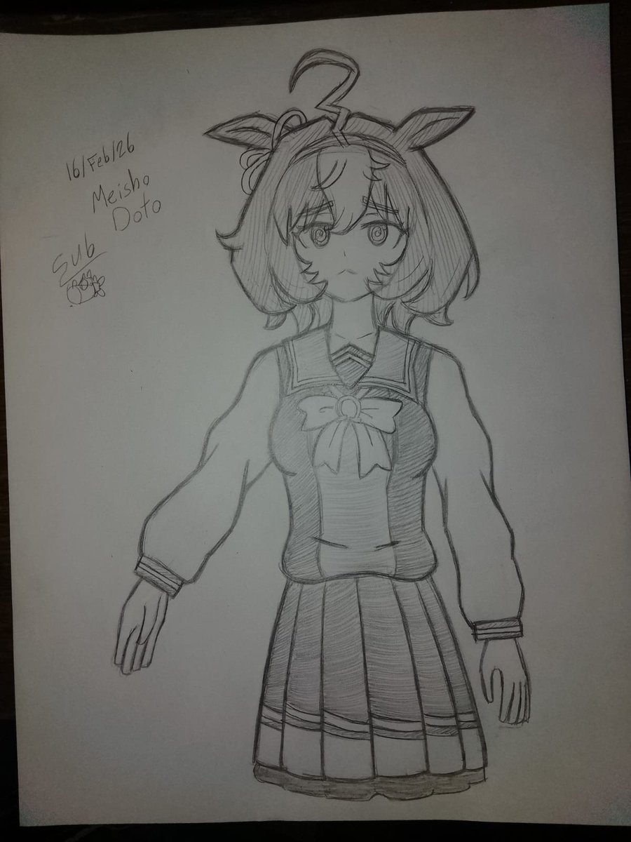 SubmarineCubOG1's tweet photo. First time drawing an uma starting with Meisho Doto.

#MeishoDoto #Umamusume https://t.co/NRalVUsNTF