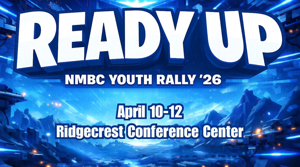 NewMannaBaptist's tweet photo. READY UP!

Are you or your youth group coming to NMBC Youth Rally ’26? Don’t miss this powerful weekend! 

📅 April 10–12 📍 Ridgecrest Conference Center

Make plans, bring your friends, and come see what God is going to do!

✅ Register today: https://t.co/LAebUHOQeU

#ReadyUp https://t.co/nzXUZLAhGl
