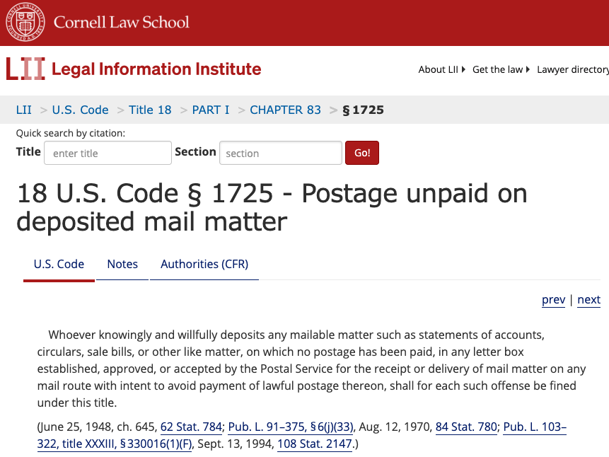 sfali789's tweet photo. @LizzySavetsky You have documented yourself committing several federal crimes, including but not limited to postage unpaid on deposited mail matter (18 US Code S 1725). Your video evidence also comprises demonstrable harassment, menacing, and stalking, and possibly doxxing the residence of Lee https://t.co/K1w7wlNS5O