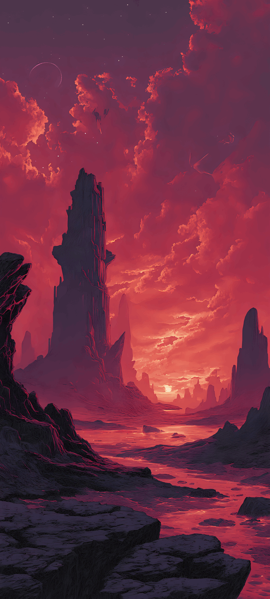 404images's tweet image. Ember Citadel at Distant Dusk💡
4K Phone Wallpaper

Tap &amp;amp; Hold ➜ Load in 4K

#fantasy #surreal #cosmic #wallpaper