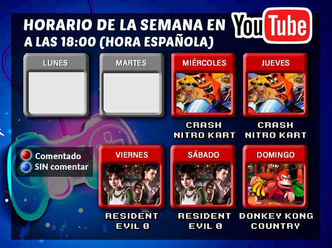 Horario de la semana en mi canal.