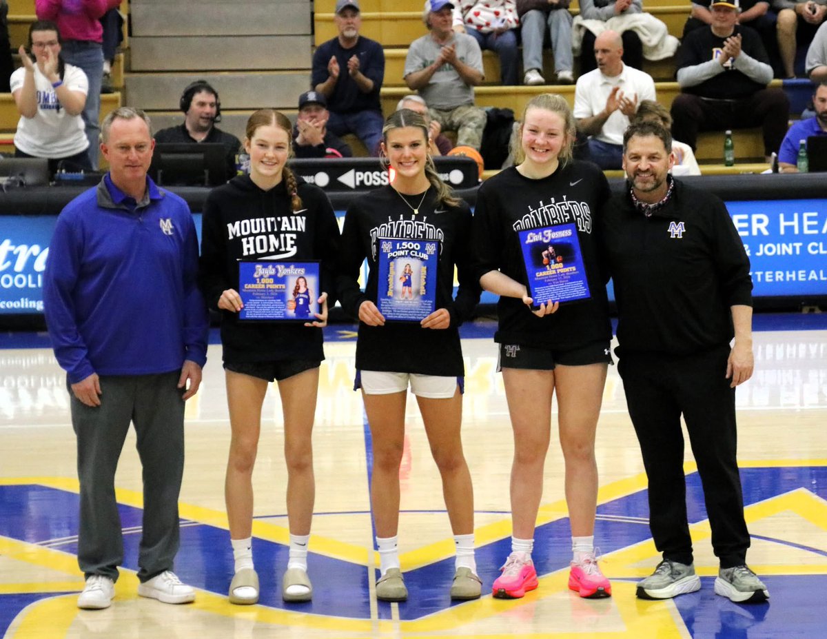 MHHSBBall's tweet photo. Last Friday Night we were able to honor 3 of our own who reached impressive milestones! 

In the last 3 weeks we saw:

Jayla Yonkers reach 1000 points in a career 

Livi Fosness reach 1000 points in a career
and
Brooklynn Mitchell reach 1500 points in a career!

Congratulations to Brooklynn, Jayla, and Livi for reaching these impressive marks in a career! ✈️