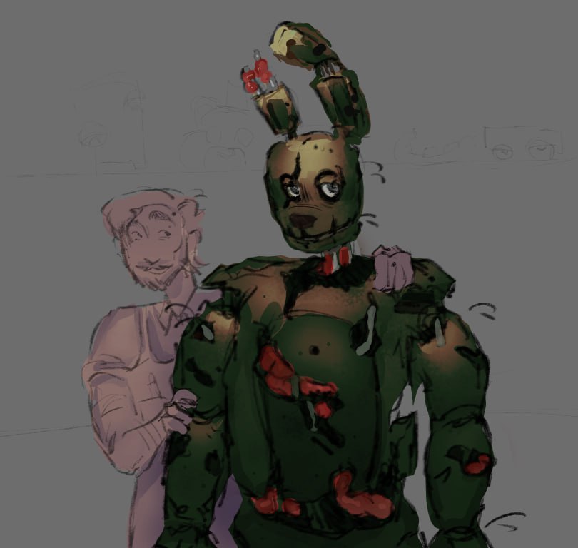 henry and his little bunny friend :D #willry #fnaf