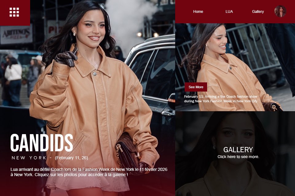 ⠀ ⠀ ⠀ ⠀⠀⠀ ⠀ ⠀ 
  ⠀⠀ 
                       from luaccess's blog - feb. 26
             ›     02.11: Lua arriving at the Cøach
             fashiøn shøw during NYFW in New
             Yørk.

                   ⠀ ⠀ ⠀ ⠀⠀