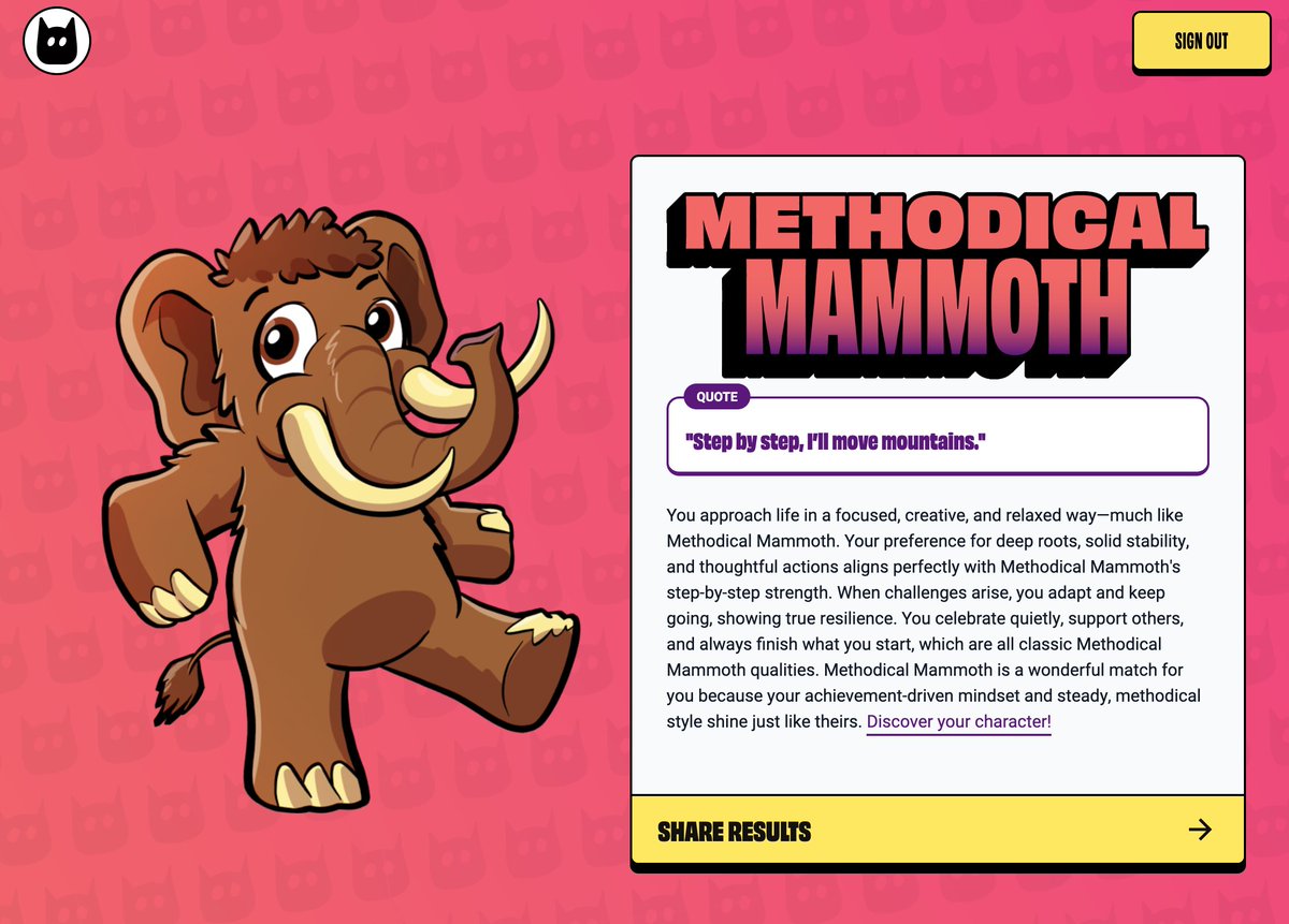 nft_aggie's tweet photo. @garyvee Interesting....I'm a Methodical Mammoth!

0x9FF7552672b9Ff2cB2da660839070fc3ac72d4c1 https://t.co/0lFa5yi44U