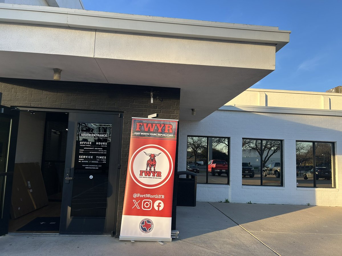 FortWorthYR's tweet photo. Doors are open! Join us at Mercy Culture FW to hear from candidates fighting to Take Back Texas!

Featured speakers:
- Aaron Reitz for Attorney General
- Tarrant County Judge Tim O’Hare
- Cheryl Bean for HD 94

Enter through the South Entrance! https://t.co/rOiZIvaVSq