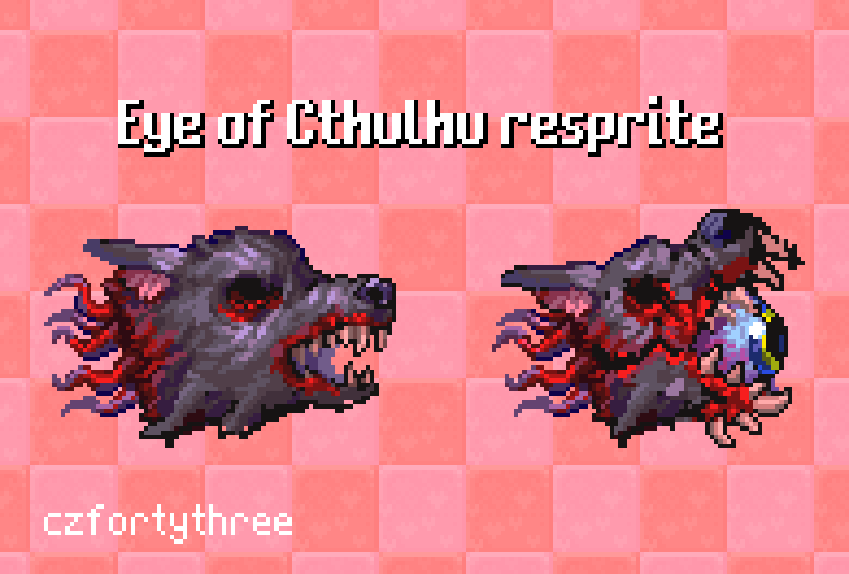 Disembodied wolf head of cthulhu
#terraria #pixelart