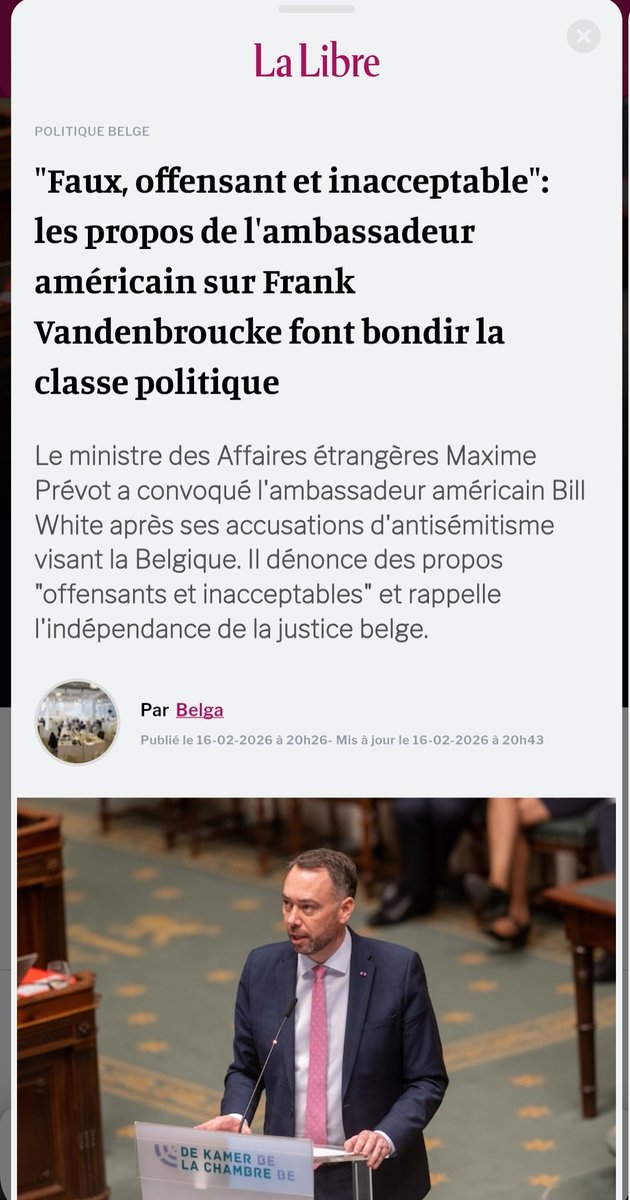 Il y a une raison pour laquelle on convoque l'ambassadeur US pour fausses accusations d'antisémitisme mais que l'ambassadrice d'Israël <a href="/IditAbu/">Ambassador Idit Rosenzweig-Abu</a> peut accuser le #begov d'antisémitisme à chaque mesure en faveur des Palestiniens sans jamais se le voir reprocher par <a href="/prevotmaxime/">Maxime PREVOT</a>?